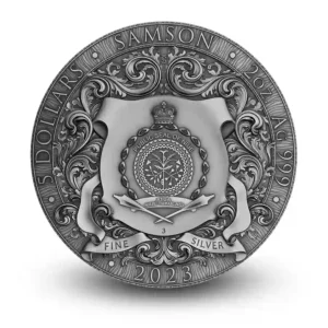 2023 Niue 2 oz Samson High Relief Antique Finish Silver Coin