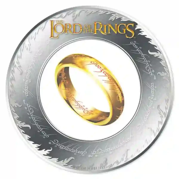 2024 Samoa 2 Ounce Lord of the Rings The One Ring Gold Inlay Silver Coin
