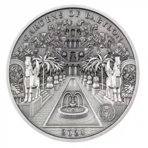 2024 Solomon Islands 100 Gram MultiLayer Gardens of Babylon High Relief Silver Coin