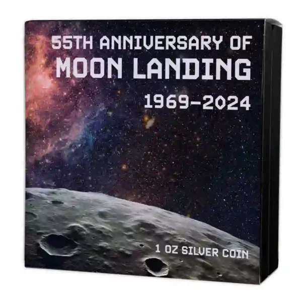 2024 55th Anniversary Moon Landing UHR Black Proof Silver Coin