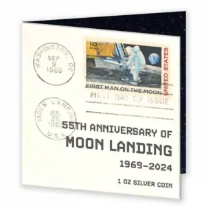 2024 Moon Landing UHR Black Proof Silver Coin
