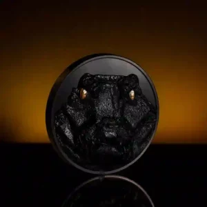 2024 Caiman Hunters by Night 1 Kilo Obsidian Black Silver Coin