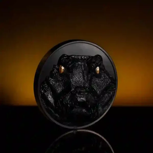 2024 Caiman Hunters by Night 1 Kilo Obsidian Black Silver Coin