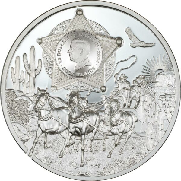 2024 Cook Islands 3 oz Legends Wild West Ultra High Relief Silver Proof Coin
