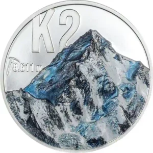 2024 Cook Islands 2 Ounce Peaks K2 Ultra High Relief Silver Proof Coin