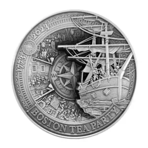 2023 Barbados 250 Gram Multilayer Boston Tea Party High Relief Silver Coin