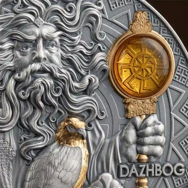 2024 Niue Dahzbog 3 oz Antique Finish Silver Coin