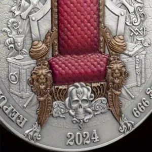 2024 Mongol Empire 24K Gilded High Relief Silver Coin