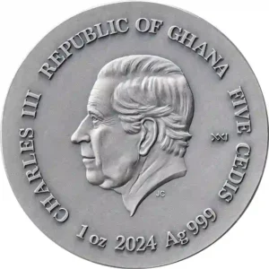 2024 Ghana 1 oz Life Quotes Kraken High Relief Antique Finish Silver Coin