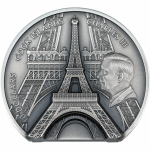 2024 Cook Islands 2 oz Eiffel Tower Ultra High Relief Silver Coin