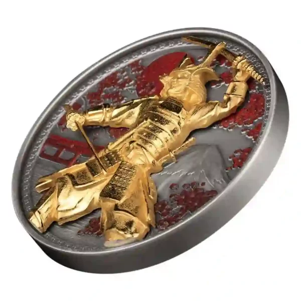 2024 Samurai 5 oz High Relief Antique Finish Silver Coin