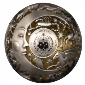 2024 Sun & Moon 2 oz Filigree Spherical Silver Coin