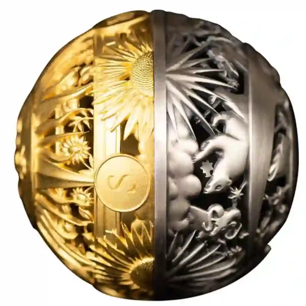2024 Sun & Moon Filigree Spherical Silver Coin