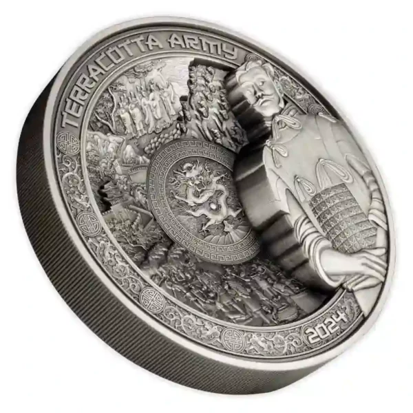 Samoa Terracotta Army 1 kg Multi-Layer Antique Finish Silver Coin