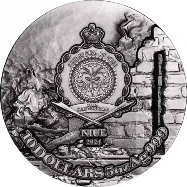 2024 Niue 5 oz Dragon of Awakening & the Great Wall Silver Coin