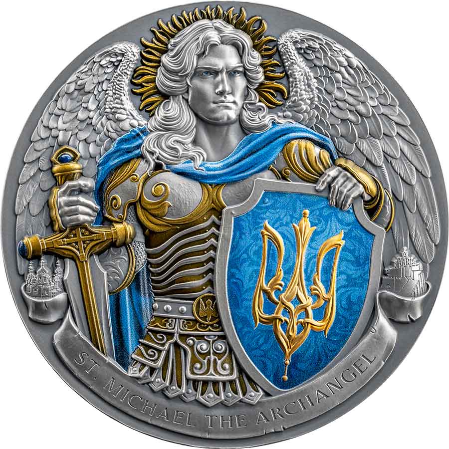 2024 Niue 5 Ounce Archangel Michael Patron of Kyiv High Relief Silver Coin