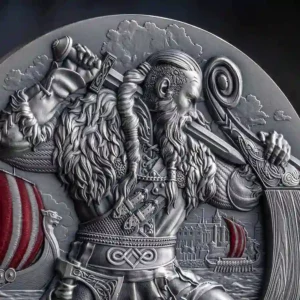 2024 Cameroon 2 oz Ragnar Lothbrok High Relief Antique Finish Silver Coin