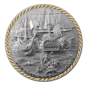 2023 Niue 2 Ounce Sea Battles Trafalgar High Relief 3D Insert Silver Coin