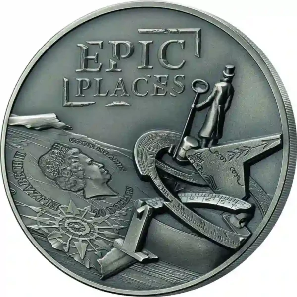2024 Epic Places Atlantis 3 oz 24K Plated High Relief Silver Coin