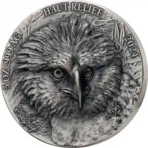 2024 Ivory Coast 5 Ounce Asian Big 5 Philippine Eagle Ultra High Relief Silver Coin
