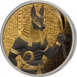 2024 Benin 1 Ounce Golden Darkness of Egypt Anubis Silver Coin