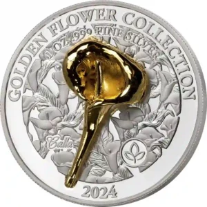 2024 Samoa 1 Ounce Golden Flower Collection Calla Silver Proof Coin
