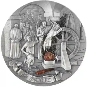 2023 Niue 2 Ounce Mankind's Mistakes Inquisition High Relief Silver Coin