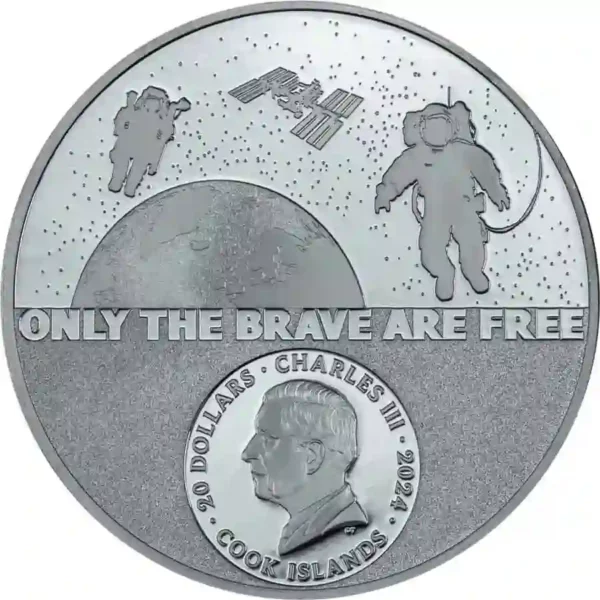 2024 Cook Islands 3 oz Real Heroes Astronaut Ultra High Relief Silver Proof Coin