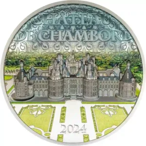 2024 Cook Islands 5 Ounce Chateau de Chambord High Relief Silver Proof Coin