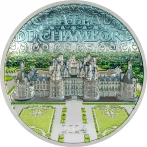 2024 Cook Islands 2 Ounce Chateau de Chambord High Relief Silver Proof Coin
