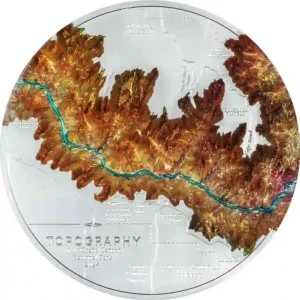 2024 Cook Islands 1 Kilogram Topography Grand Canyon Ultra High Relief Silver Coin