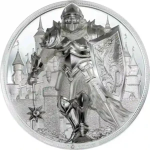 2024 Cook Islands 5 Ounce Iron Knight Ultra High Relief Silver Proof Coin