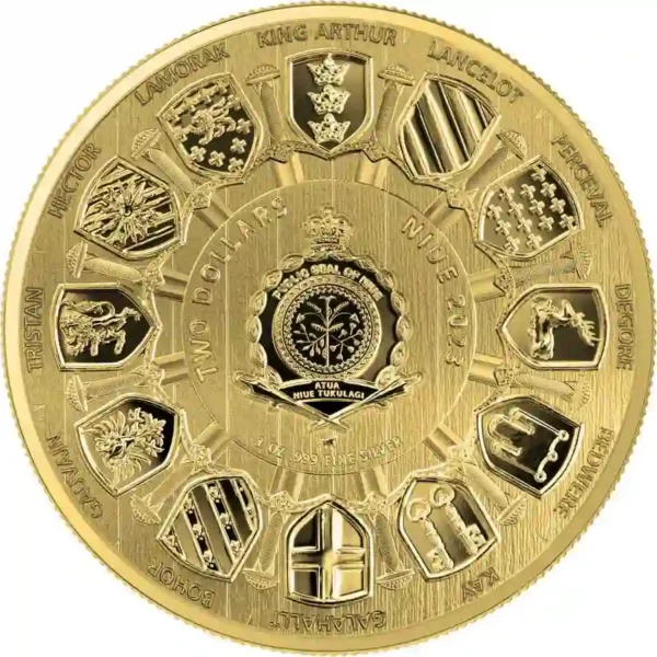 2023 Niue Camelot Arthur Pendragon Gilded Silver Coin