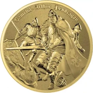 2023 Niue 1 Ounce Camelot Arthur Pendragon Gilded Silver Coin
