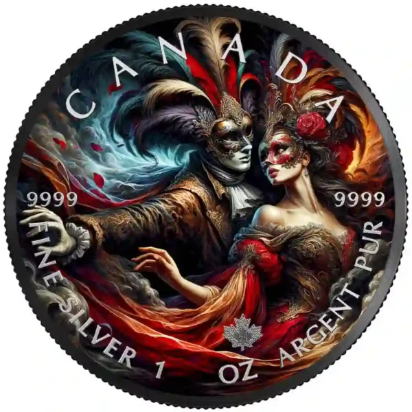 2024 Carnival Maple Leaf Color Ruthenium Silver Coin