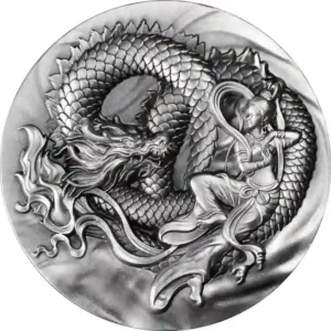 2024 Niue 2 Ounce Flying Apsaras & Dragon High Relief Silver Coin