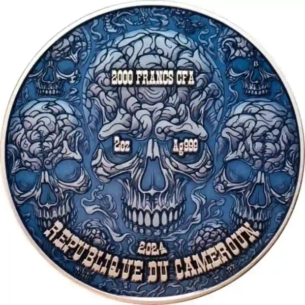 2024 Cameroon Zombified Samurai UV Color Silver Coin