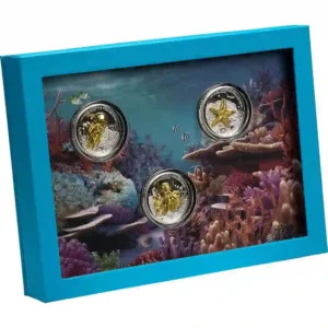 2024 Samoa 3 X 1 Ounce Golden Sea Animals 3D Shaped Silver Proof Coin Collection