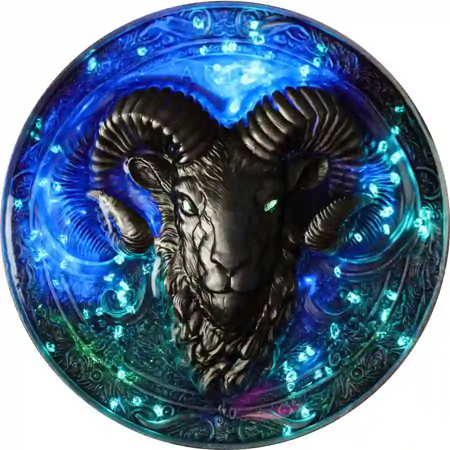 2024 Aries UV Color High Relief Antique Finish Silver Coin