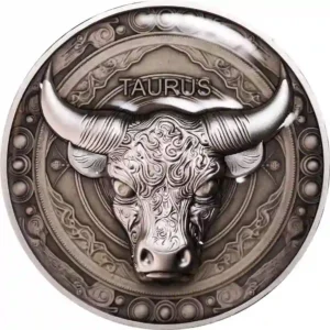 2024 Niue 5 Ounce Taurus UV Color High Relief Antique Finish Silver Coin