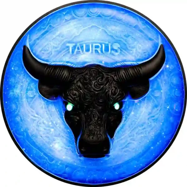 2024 Niue Taurus 5 oz UV Color High Relief Antique Finish Silver Coin