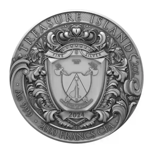 2024 Treasure Island High Relief Antique Finish Silver Coin