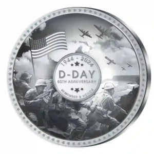 2024 Solomon Islands 50 Gram 80th Anniversary of D-Day Silver Coin