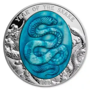 2025 Solomon Islands 5 Ounce Year of the Snake Mother of Pearl Silver Proof Coin