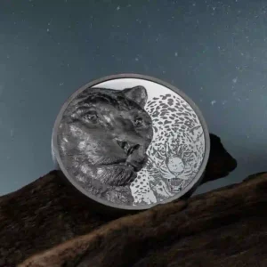 Mongolia Snow Leopard Black Proof Silver Coin
