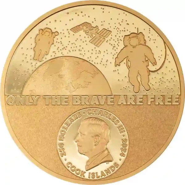 2024 Cook Islands 1 oz Real Heroes Astronaut High Relief Gold Proof Coin