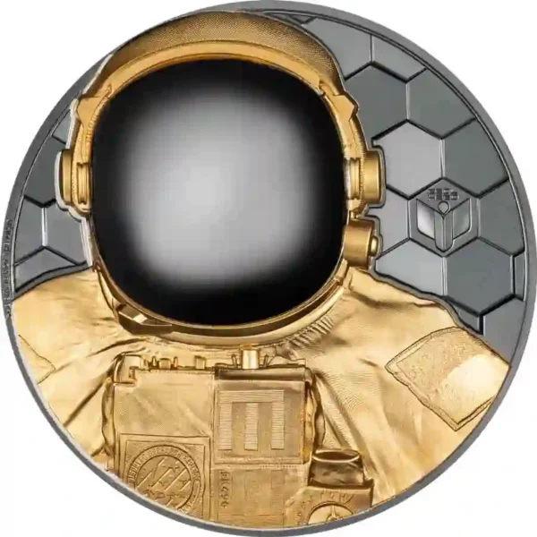 2024 Cook Islands 5 Ounce Real Heroes Astronaut Black Proof Gold Coin