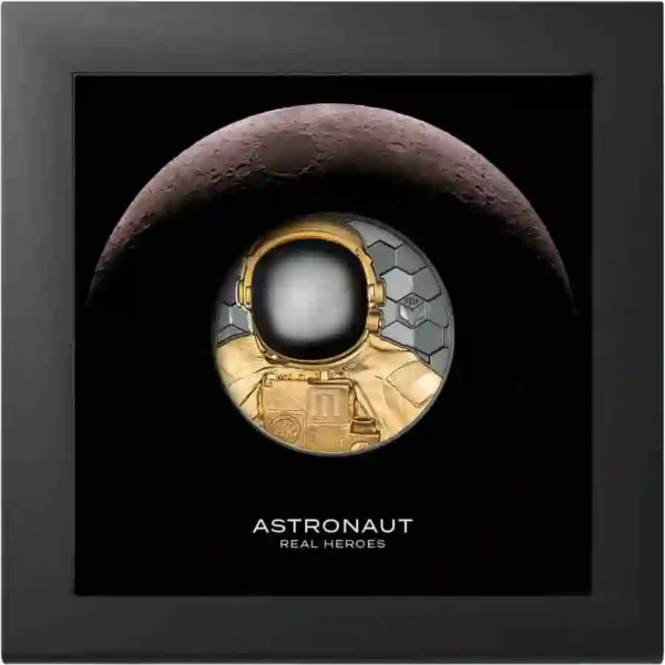 Real Heroes Astronaut 2 oz Black Proof Gold Coin
