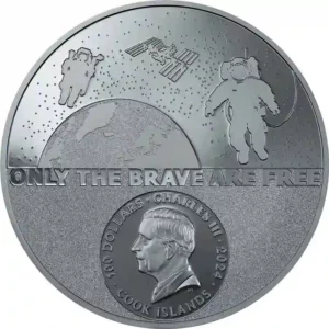2024 Cook Islands 1 Kg Real Heroes Astronaut UHR Black Proof Silver Coin