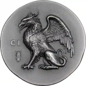 2024 Cook Islands 1 Ounce Gryphon Ultra High Relief Antique Finish Silver Coin